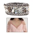 thumbnail image 3 of veasfak Lace Ribbon 2.5cm Rhinestone Gravel Shell Trims DIY Ribbon Lace for Applique Black, 3 of 9