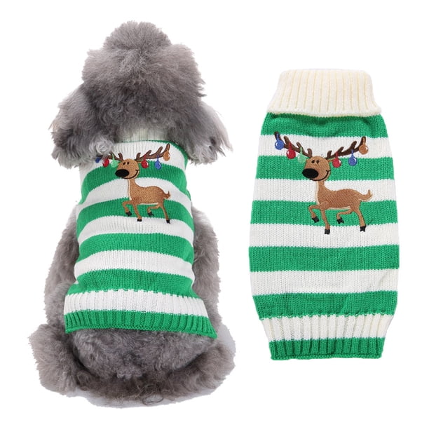 Suéter navideño para mascotas, ropa fea clásica de vacaciones, jersey para perros pequeños y medianos, ropa de invierno cálida con dibujos animados para cachorros, gatos y perros, prendas de punto (L)