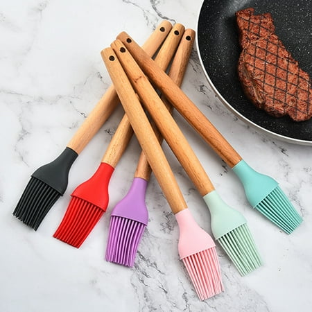 

Silicone Basting Pastry Brush Spread Oil Butter Sauce Marinades for BBQ Grill Baking Kitchen Cooking Baste Pastries Cakes Meat Sausages Desserts Food Grade Dishwasher safe Grey pinshui