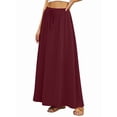 thumbnail image 3 of Women'S Flowy Maxi Skirt Summer Pleated High Waisted Casual Long Skirts with Pockets Red XL, 3 of 8