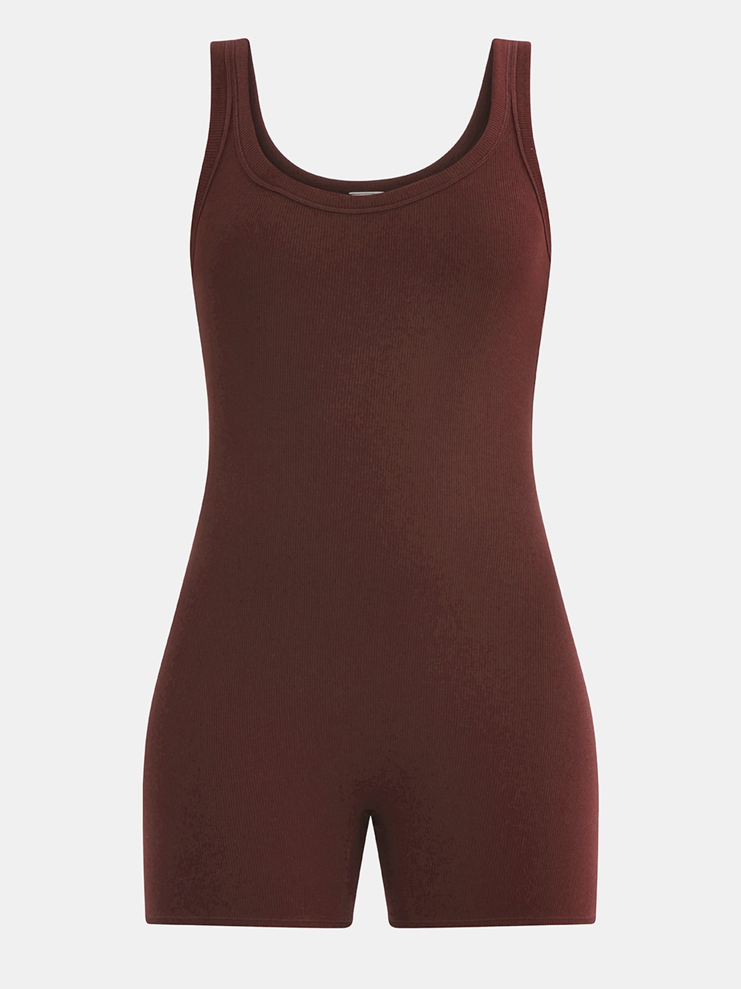 No Boundaries Cotton Stretch Ribbed Cozy Romper, Women’s XS-XXXL