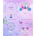 thumbnail image 3 of YANSION 7 Piezas de Disfraces de Cosplay de Sirena, Disfraz Princesa Niña, Vestido de Ariel para Fiesta de Cumpleaños de Niñas con Joyería de Tiara para Niña Fiesta Carnaval Cosplay, 3 of 7