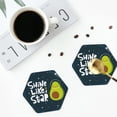 thumbnail image 5 of Balery 6 Pcs Avocado In Space1leather Coasters Set, Drink Table Cup Coasters For Living Room Kitchen Coffee Decor, 5 of 9