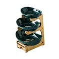 thumbnail image 3 of Juego de bandejas de 3 niveles para servir postres, platos para cenas, bandejas de frutas, platos para servir aperitivos, postres y frutas. verde, 3 of 9