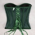 thumbnail image 6 of Feancey Boned Corset Tops for Women Mesh Overbust Corsets Strapless Lace Up Bustier Top Built In Bra Waist Cincher Halloween Costumes Green XXL, 6 of 8
