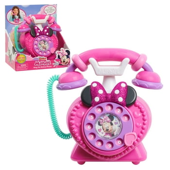 Disney Junior Minnie Mouse Ring Me Rotary Pretend Play Phone, Lights and Sounds, Officially Licensed Kids Toys for Ages 3 Up, Gifts and Presents