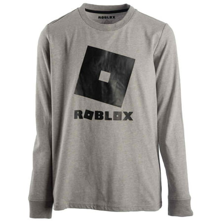 Boys Gray Black Roblox T Shirt Long Sleeve Tee Shirt Walmart - t shirt black roblox