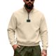 thumbnail image 1 of Ceisia Men Slim Fit Fashion Solid Color Long Sleeve Stand Collar Gift Zipper Casual Daily Party Wear Shirt Top, 1 of 8