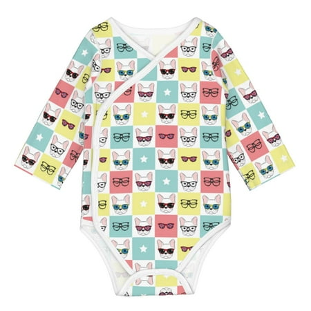 

Coaee Cute French Bulldog for Soft Cotton Baby Long-Sleeve Bodysuit Girls Boys Bodysuit Romper