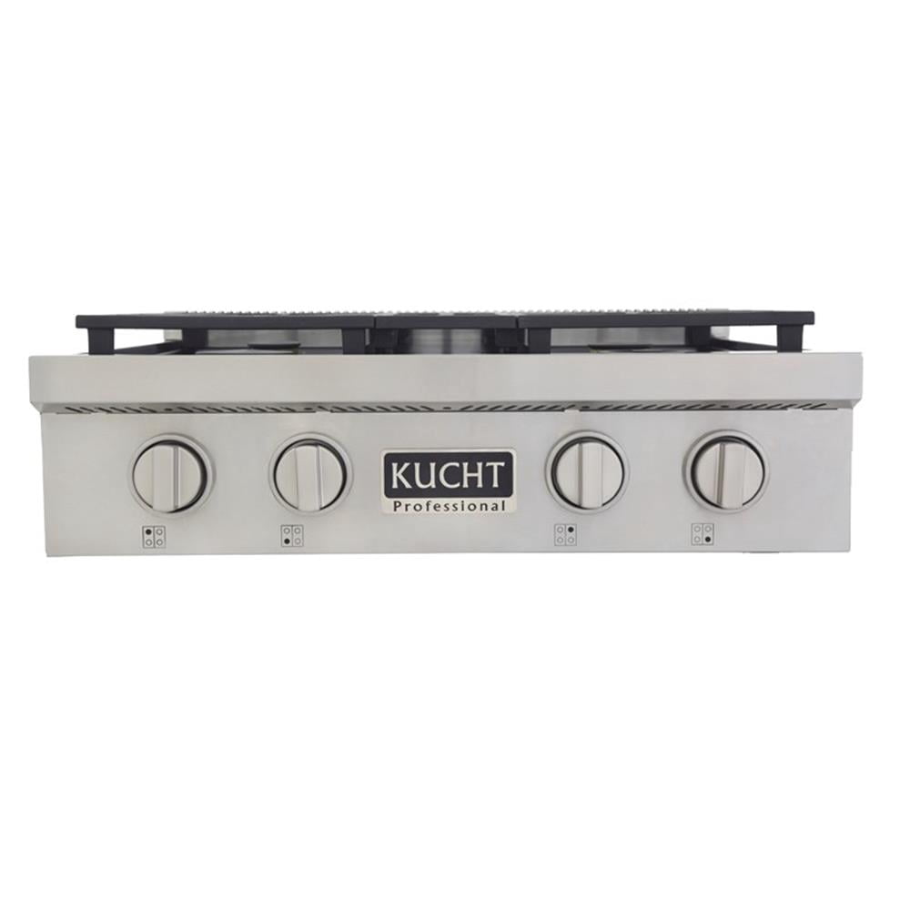 Pemberly Row 30" Propane Gas Range Top in Steel with Classic Silver Knobs