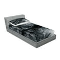 thumbnail image 2 of Ambesonne Landscape Fitted Sheet & Pillow Sham Set, Trees Night Sky Cloud, Twinxl, Black White Grey, 2 of 2
