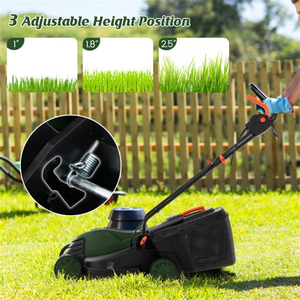 imerelez Push Reel Lawn Mower 13.5 inch, 5 Blades Manual Push Mower , Walk-Behind Lawn Mowers with Grass Catcher Bag for Green Lawns, Driveways, Courtyards
