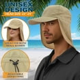 thumbnail image 3 of EINSKEY Baseball Cap with Neck Flap for Men, Waterproof Packable Sun Hat with Neck Cover (Khaki), 3 of 7