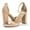 NUDE/SUEDE, variant on Women's High Chunky Heel Sandals Ankle Strap Open Toe Platform Pump Sandal Shoes Hi-Chunk Black/Pu Size 8
