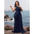 thumbnail image 5 of AURA Plus Size Evening Dress Sequin V Neck Sleeveless Party Long Slim Fit Polyester Summer, 5 of 8