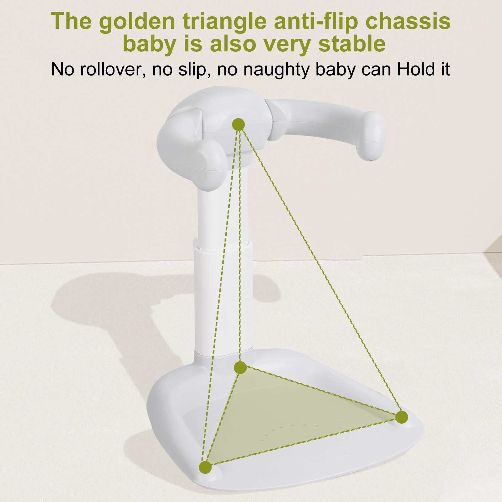 Foldable Baby Shower Stand Adjustable Height Anti Slip Pad 6 to 36 Months Bathing Support