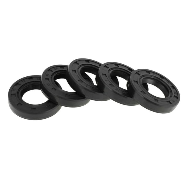 Sello de aceite universal TC de doble labio con resorte de acero Unique Bargains 19x35x7mm alta presión caucho NBR negro 5 piezas
