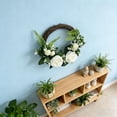 thumbnail image 6 of Rustic Rattan Wreath with Dried Flowers, Boho Wall Hanging Decor for Entryway, Natural Textured Ornament, Farmhouse Home Decor, Flower Wreath *1 Piece, 6 of 7