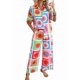 thumbnail image 1 of Conjunto de 2 Piezas de Chándal de Verano para Playa con Camisa de Corta y Botones para Mujer, Top Estampado, Pantalones Cortos de Descanso Flor A Cuadros M, 1 of 9