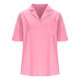 thumbnail image 3 of Camisas de Manga Corta para las Mujeres Casual Cuello en V Sólido, Mezcla de Algodón Moda de Verano Blusa Superior, 3 of 8