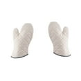 thumbnail image 1 of 2pcs White Cotton Cloth Heat Resistant Gloves Kitchen Oven Mitt Cooking Tools for Home Restaurant (Small Size), 1 of 6
