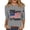 Gray #038, variant on 4th of July Shirts for Women 3/4 Sleeve T Shirts Casual Red White and Blue Print Pullover USA 250th Anniversary Celebration Party Tops Independence Day Patriotic Crew Neck Blouses Pink XL