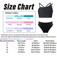 thumbnail image 6 of Manyakai Kids Girls Tankini Swimsuit Crop Tank Top and Bottoms Briefs 2Pcs Set Black&Hot Pink 10, 6 of 6