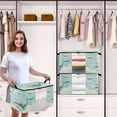 thumbnail image 6 of Foldable Clothes Storage Bags Clothes Organizer Bin with Clear Windows for Clothes Bedding Fox and Whale Carrying Books, 6 of 6