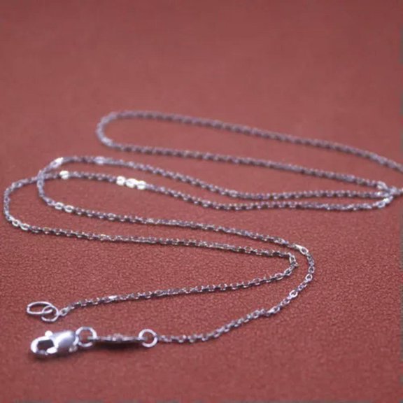 K-KED Fine Pt950 Real Platinum 950 Men Women 0.9mm Solid Cable Link Necklace 16''18''-45cm/18inch-2.25-2.35g