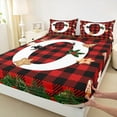 thumbnail image 3 of Manfei 4-Piece Initial O Sheet Set, Queen - Christmas & Checkered Plaid, 3 of 7