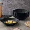 thumbnail image 3 of CNKOO 2/4/6/10pcs  8.86inch Shatterproof Black Plastic Deep Dish - Stone Pattern Design Round Tableware  Suitable for Pasta  Salad  and Desert – Microwave & Dishwasher Safe. Ideal Choic, 3 of 6