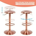 thumbnail image 5 of Metal Bar Stools, Counter Height Adjustable Barstools, Backless 360° Swivel Kitchen Stools for Island, Dining, Bistro, Pub (Rose Gold), 5 of 10