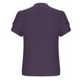 thumbnail image 5 of Vekome Womens Tops Short Sleeve Plus Size Shirts V Neck Casual Tee Shirts Solid Color Summer Pullover Tops Purple S, 5 of 8