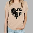 thumbnail image 1 of Pntutb Femmes Dédoublés Femmes de Mode Imprimé tops Manches Courtes sur Blouse Col Rond T-Shirt tops, 1 of 4