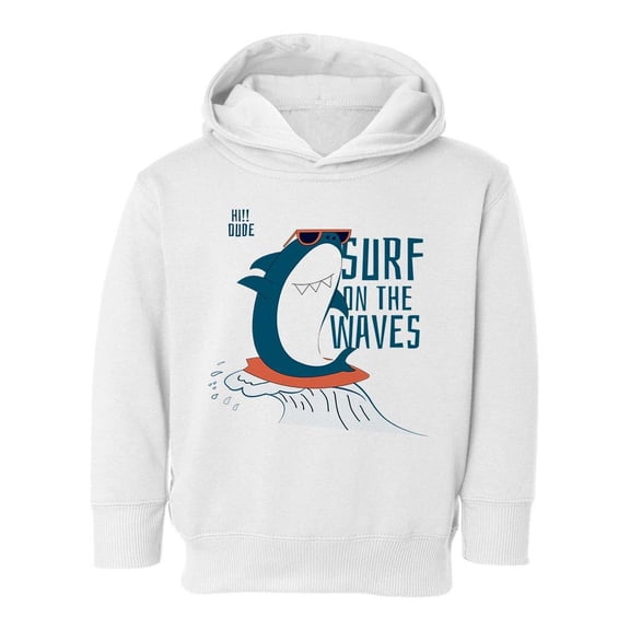 Shark Surfing The Waves Hoodie Toddler -Image by Shutterstock, 4 Toddler