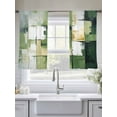 thumbnail image 5 of Abstract Oil Painting Sheer Curtains for Living Room Bedroom, Light-filtering Sheer Curtain, Geometric Green Beige Graffiti Light-Rod Pocket Voile Window Treatment Drapes, 52’’Wx45’’L, 2 Panels Set, 5 of 7