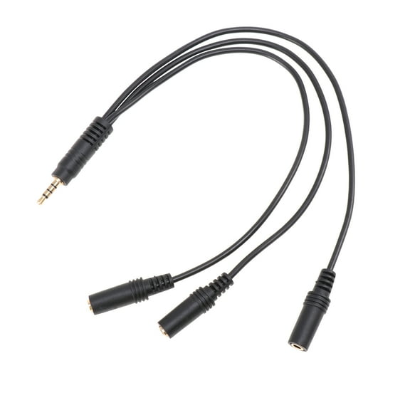 WAXIAYU 3.5mm Audio Splitter Cable for Cellphone Headset - 1 Input 3 Output (Black)