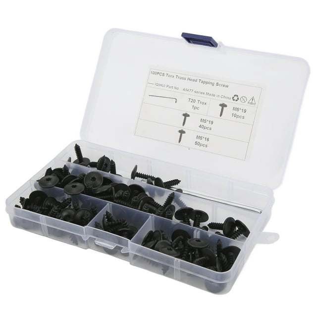 Tornillos Autorroscantes, Juego De Tornillos Duraderos M5x16/19 Mm, Repuesto Negro Para A1 2011-2018 Para Guardabarros De Coche YLSHRF Manganese Steel Screws