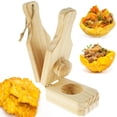 thumbnail image 1 of Prensa de plátano de madera con mango, trituradora de plátano, prensa de plátano portátil, fácil almacenamiento para chips de plátano frito, 1 of 5