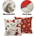thumbnail image 6 of Christmas Decorations Christmas Throw Pillow Covers 18 x 18 Inches Set of 4 - Xmas Series Cushion Pillow Cover Custom Zippered Square for Farmhouse Home and Sofa Christmas Decorations, 6 of 6