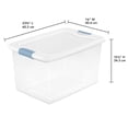 thumbnail image 2 of Sterilite 64 Qt. Latching Box, Clear Plastic Storage Organizer Bins, White Lid, 4 Pack, 2 of 9