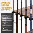 thumbnail image 5 of Fishing Rod Holders for Garage Fishing Pole Rack Hold up to 10 Rods Fishing Pole Holders Wooden Organizer Fishing Rod Rack car Fishing Gear Storage Equipment (3 Tier), 5 of 10