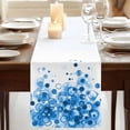thumbnail image 3 of Table Runners 90 Inches Long Dress Scarves, Blue Gradient Farmhouse Coffee/Dining/Kitchen Table Runner for Living Room, Abstract Polka Dots Vintage Modern Art 13x90 Inch, 3 of 9