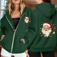 thumbnail image 2 of XIAOCHA Women's Santa Full-Zip Hoodie Fall Winter Fleece Sport Jacket Cozy Warm Outdoor Workout Hoodie, 2 of 8