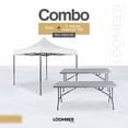 thumbnail image 1 of Combo Toldo Padua Blanco Impermeable 3x3 con Dos Mesas Plegables Blancas 1.8 metros Tipo Portafolio LOOMBER, 1 of 4