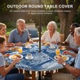 thumbnail image 3 of Round Outdoor Tablecloth with Umbrella Hole and Zipper, Navy Blue Coastal Tablecloth with Elastic Waterproof, Nautical Coral Starfish Shell Octopus Sea Patio Table Covers for 31" - 35" Pool Tables, 3 of 9