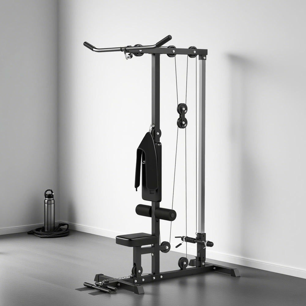 Barara King Barbell Rack with Adjustable Seat and Flip-Up Footplate, Squat Rack Barbell Bench Press for Home Gym, Black