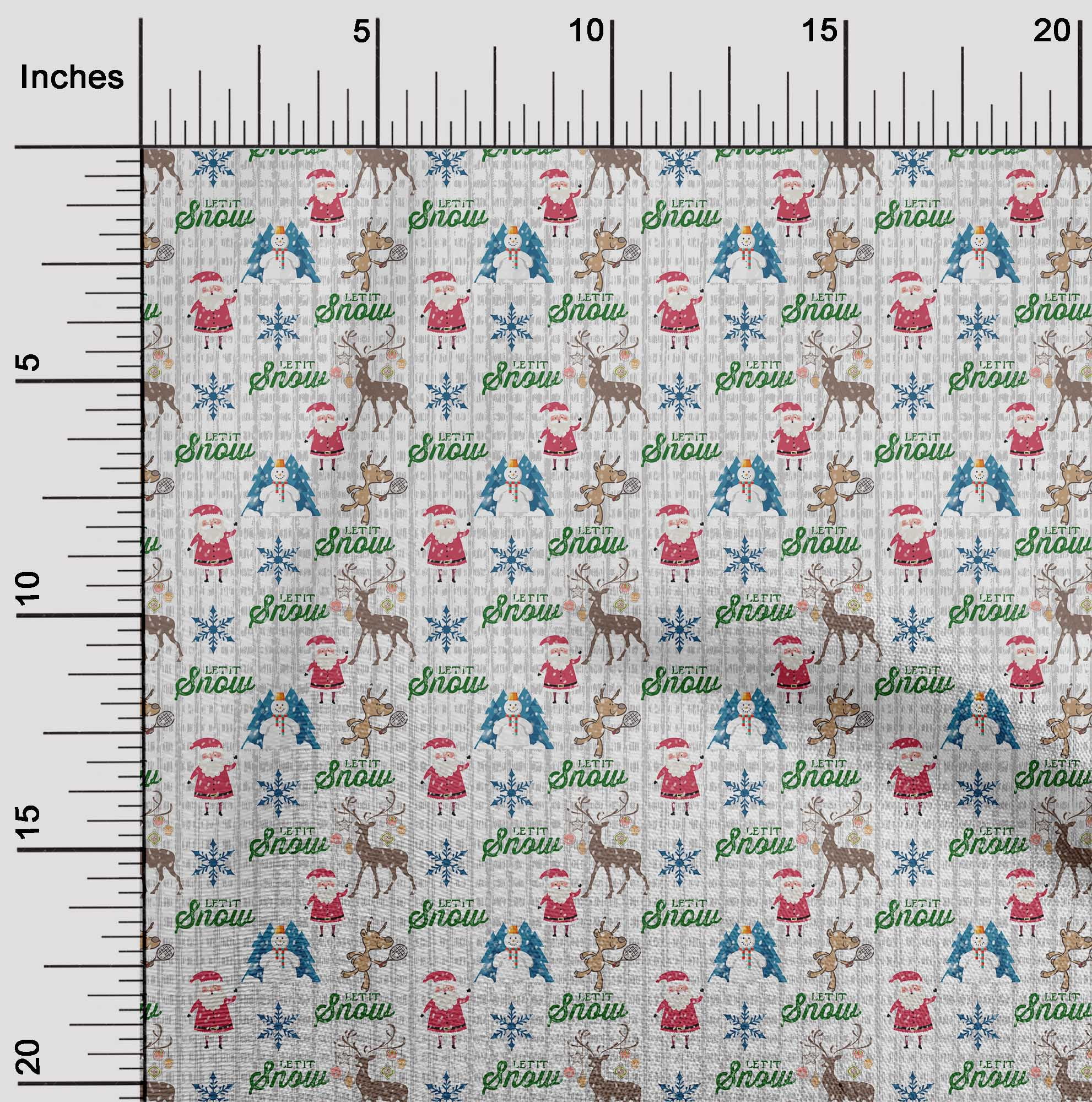 oneOone Cotton Cambric Light Gray Fabric Christmas Christmas Quilting Supplies Print Sewing Fabric By The Yard 42 Inch Wide