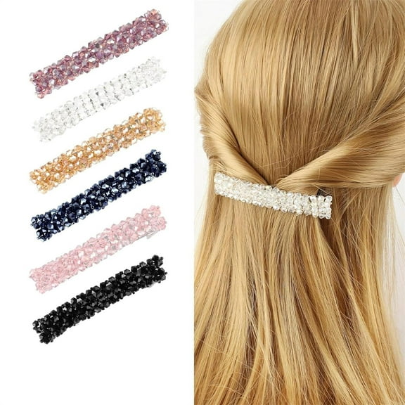 Tutuviw Colorful Sparkly Glitter Rhinestones Hair Clips,6 Pcs Elegant Rhinestone Hair Clips,Fancy Crystal Bling Hair Barrettes for Women and Girls,Hair Clip Accessories Combo