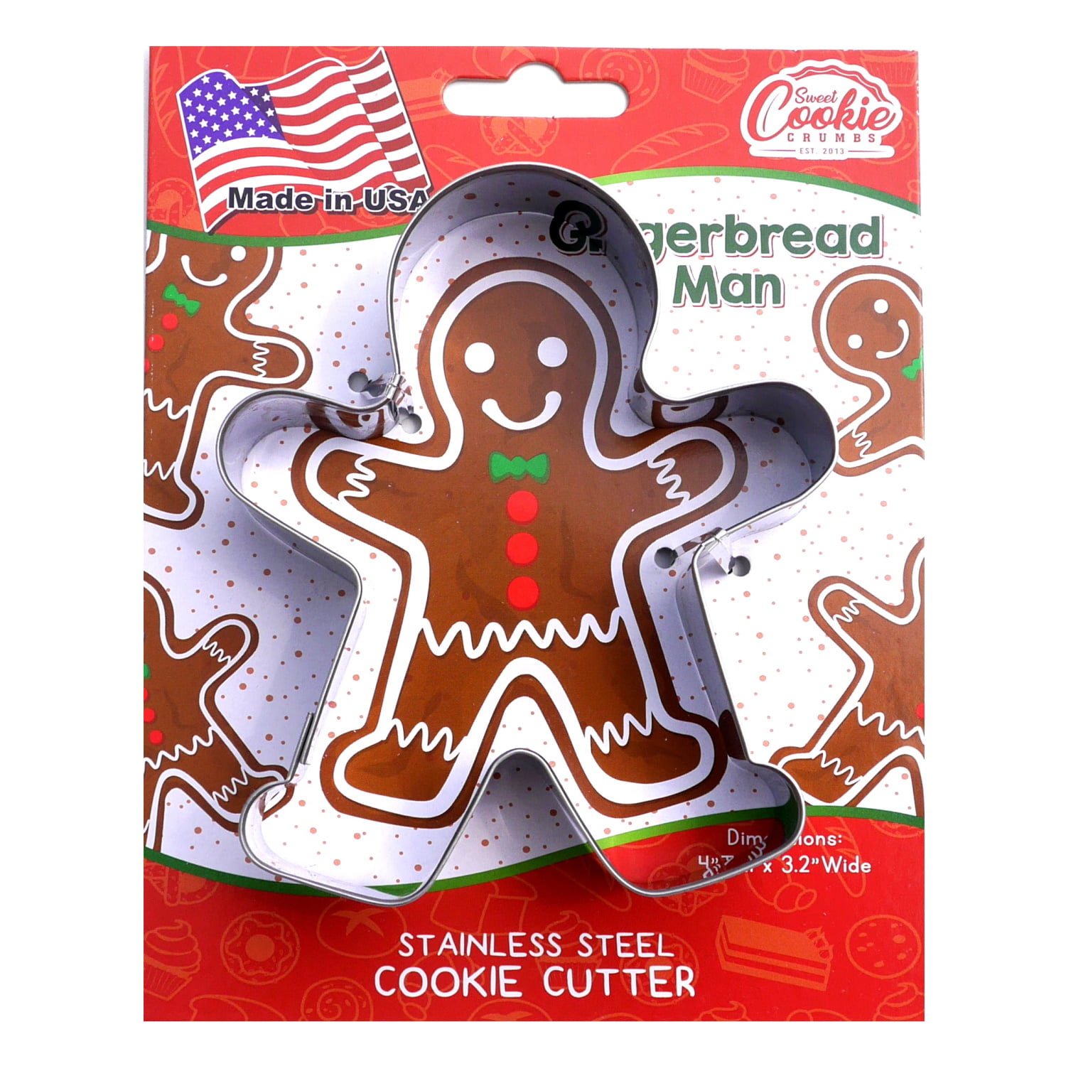 NEW Christmas Gingerbread Man Girl Cookie Cutter & Accessories in Cloth Gift Bag